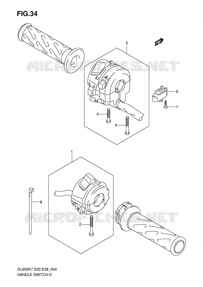 COMMODOS (MODEL K7/K8/K9) Suzuki MOTO 650 V-STROM 2008  DL650AK8(E3/E28)
