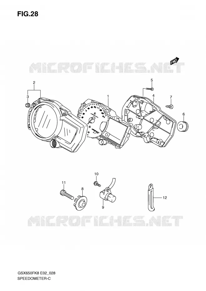 COMPTEUR (GSX650F/FU) Suzuki MOTO 650 GSX-F 2010  GSX650FAL0(E2)
