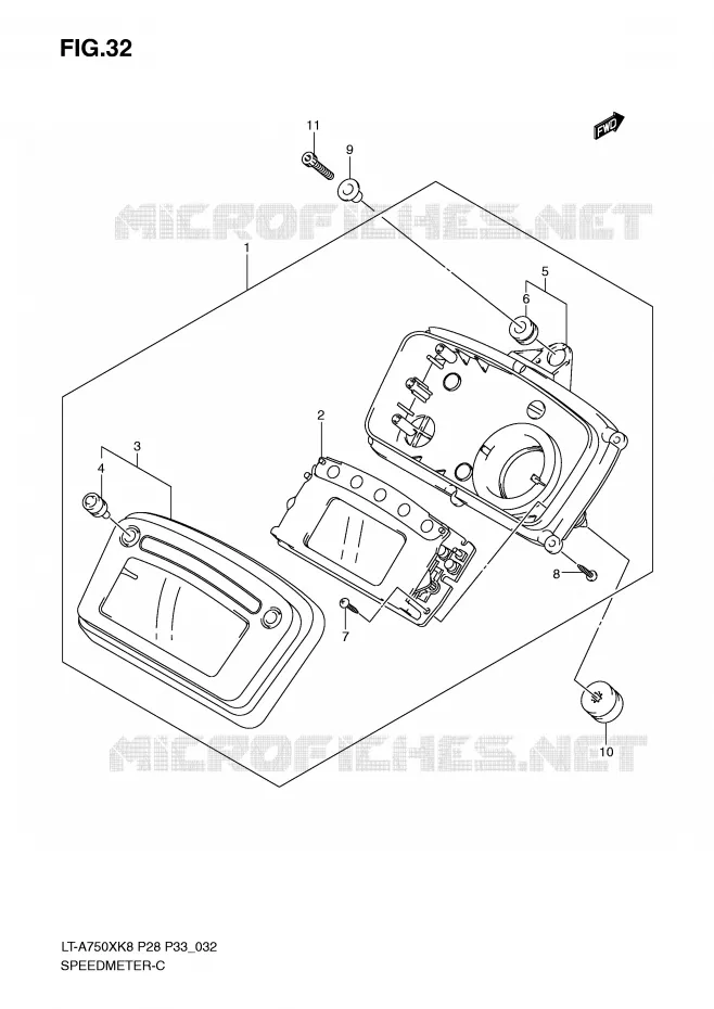 COMPTEUR (MODEL K8/K9) Suzuki QUAD 750 KINGQUAD 2010  LT-A750XL0(P28/P33)