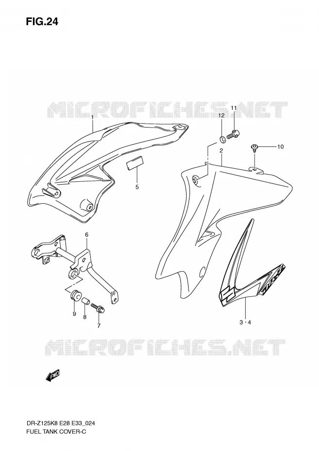 COUVRE RESERVOIR (MODEL K8) Suzuki MOTO 125 DR-Z 2011  DR-Z125LL0(E28/E33)