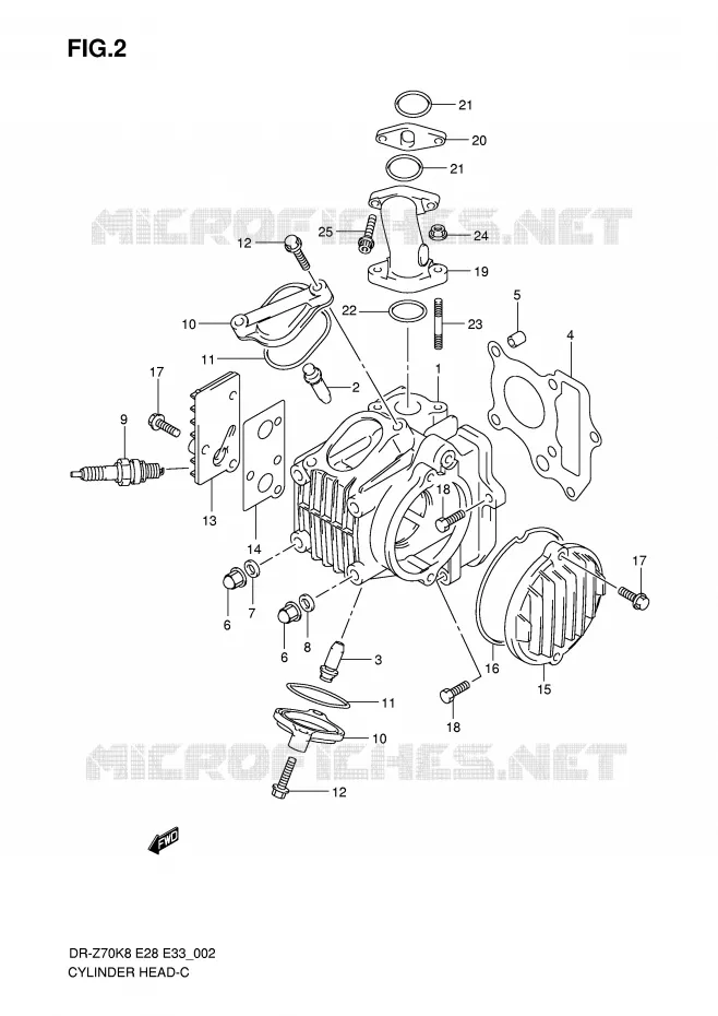 CULASSE Suzuki MOTO 70 DR-Z 2010  DR-Z70L0(E28/E33)