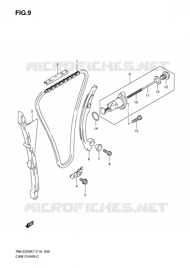 DISTRIBUTION Suzuki MOTO 250 RM-Z 2009  RM-Z250K9(E19)