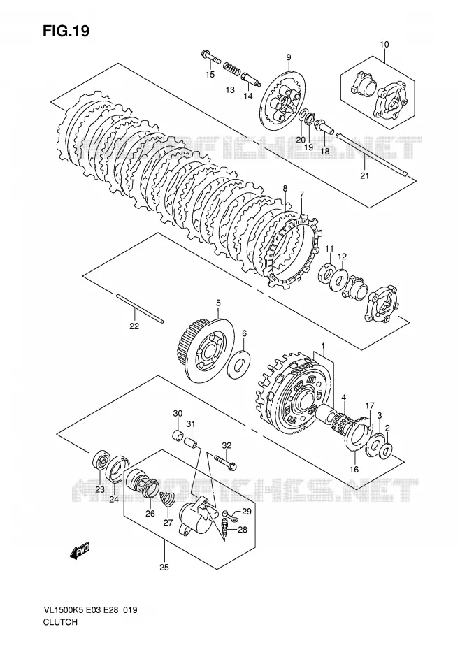 EMBRAYAGE Suzuki MOTO 1500 BOULEVARD 2006  VL1500K6(E3/E28)