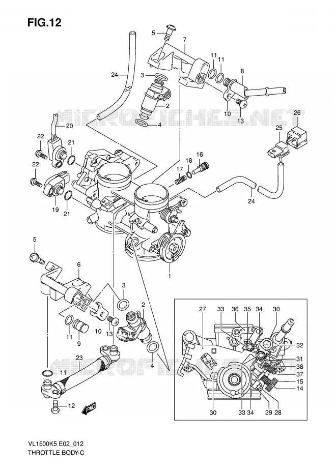 ENSEMBLE INJECTION Suzuki MOTO 1500 INTRUDER 2005  VL1500K5(E2)