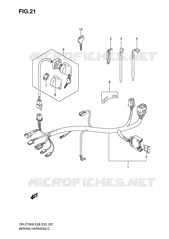 FAISCEAU ELECTRIQUE Suzuki MOTO 70 DR-Z 2012  DR-Z70L0(E28/E33)