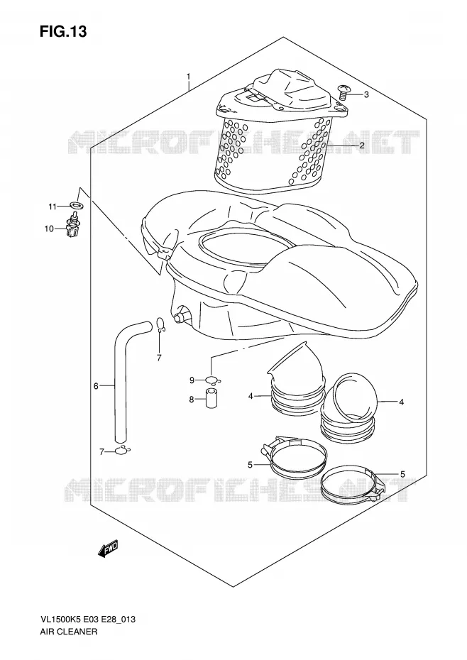 FILTRE A AIR Suzuki MOTO 1500 BOULEVARD 2008  VL1500TK8(E3/E28)