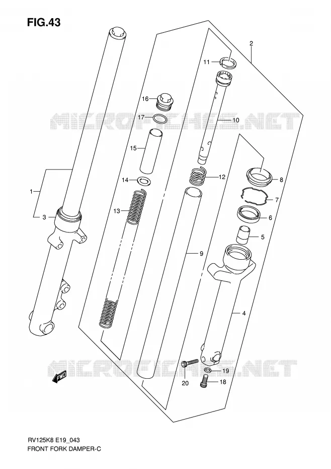 FOURCHE Suzuki MOTO 125 VAN-VAN 2010  RV125L0(E19)