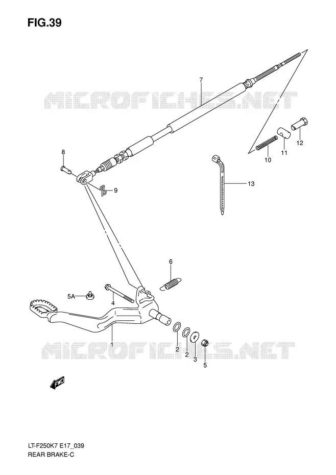 FREIN ARRIERE Suzuki QUAD 250 OZARK 2010  LT-F250L0(E17)