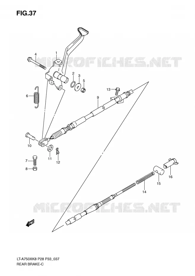 FREIN ARRIERE Suzuki QUAD 750 KINGQUAD 2009  LT-A750XZK9(P28/P33)