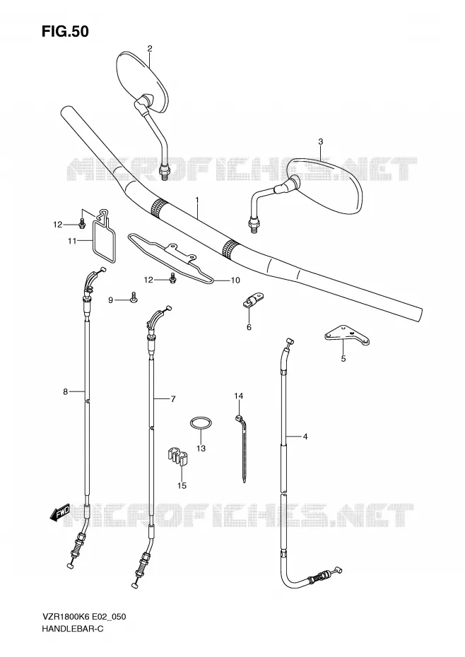 GUIDON (MODEL K6/K7/K8) Suzuki MOTO 1800 INTRUDER 2006  VZR1800U2K6(E2)