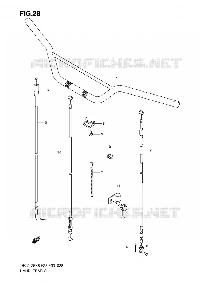GUIDON Suzuki MOTO 125 DR-Z 2008  DR-Z125K8(E28/E33)