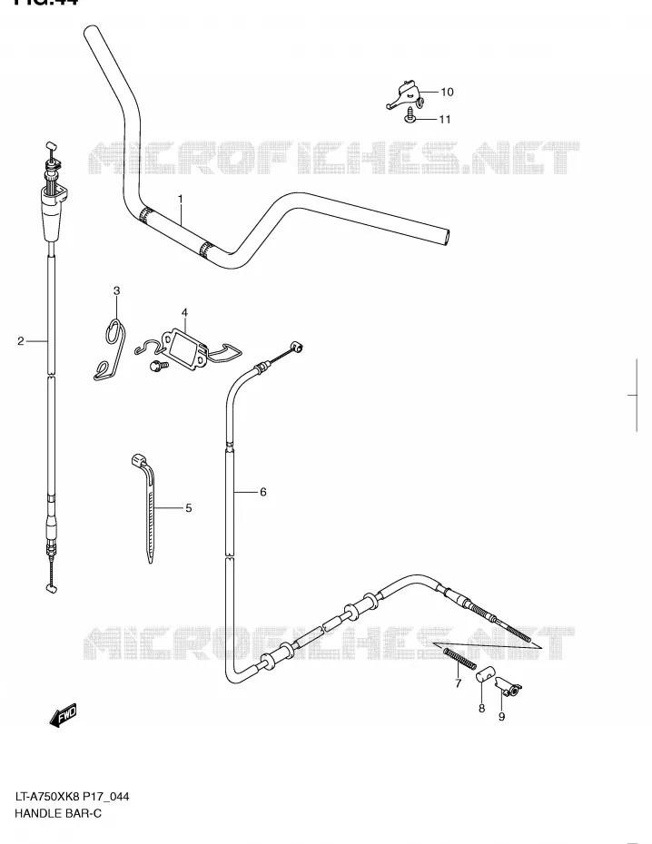 GUIDON Suzuki QUAD 750 KINGQUAD 2009  LT-A750XK9(P17)