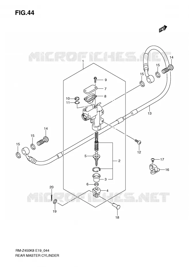 MAITRE CYLINDRE ARRIERE Suzuki MOTO 450 RM-Z 2012  RM-Z450L1(E19)