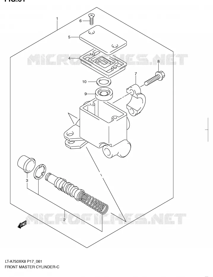 MAITRE CYLINDRE AVANT Suzuki QUAD 750 KINGQUAD 2008  LT-A750XK8(P17)