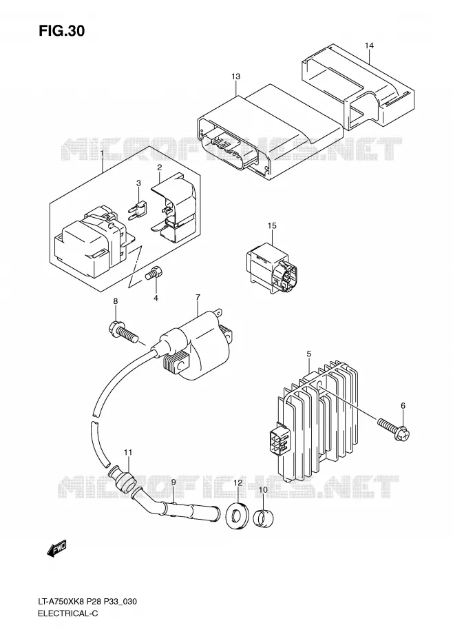 PARTIE ELECTRIQUE Suzuki QUAD 750 KINGQUAD 2010  LT-A750XZL0(P28/P33)
