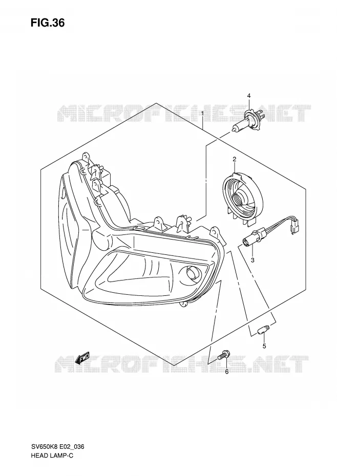 PHARE (VOIR NOTE) Suzuki MOTO 650 SV 2009  SV650K9(E2)