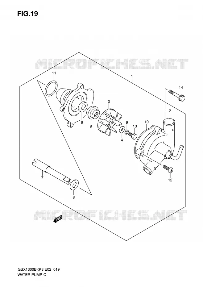POMPE A EAU Suzuki MOTO 1300 B-KING 2010  GSX1300BKAL0(E2)
