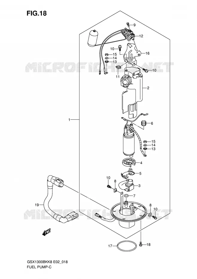 POMPE A ESSENCE Suzuki MOTO 1300 B-KING 2012  GSX1300BKAU2K8(E2)