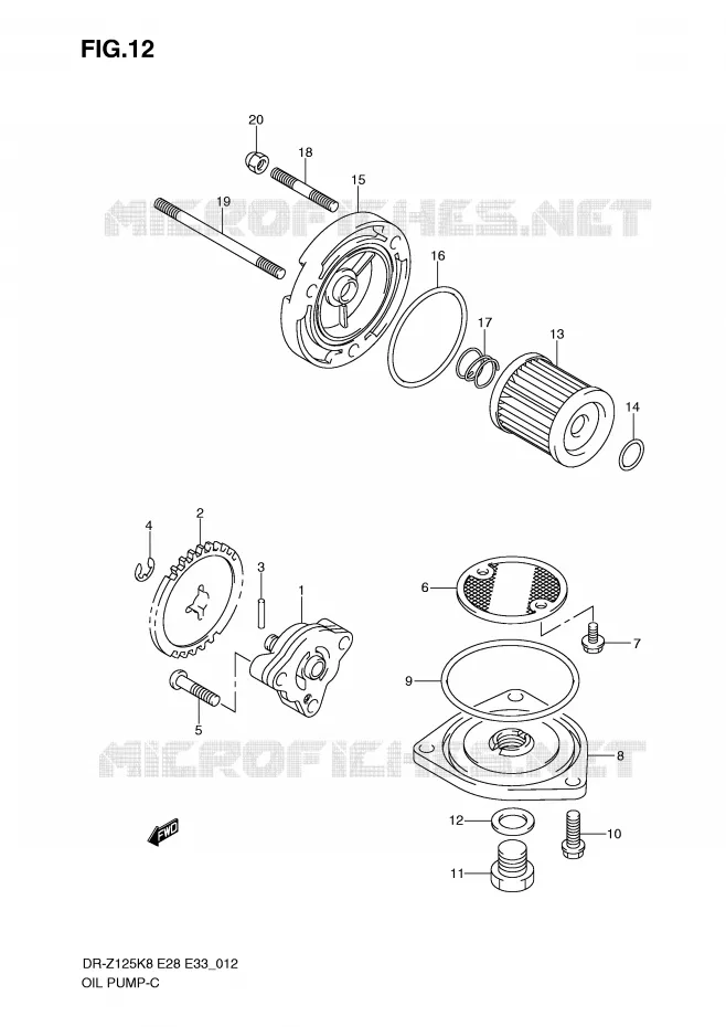 POMPE A HUILE Suzuki MOTO 125 DR-Z 2010  DR-Z125L0(E28/E33)