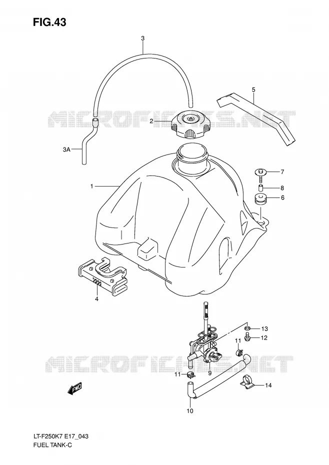 RESERVOIR D'ESSENCE (MODEL K7/K8) Suzuki QUAD 250 OZARK 2007  LT-F250K7(E17)