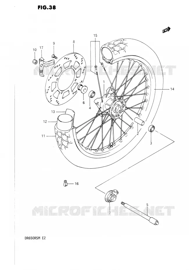 ROUE AVANT Suzuki MOTO 650 DR 1990  DR650RSUL(E2)