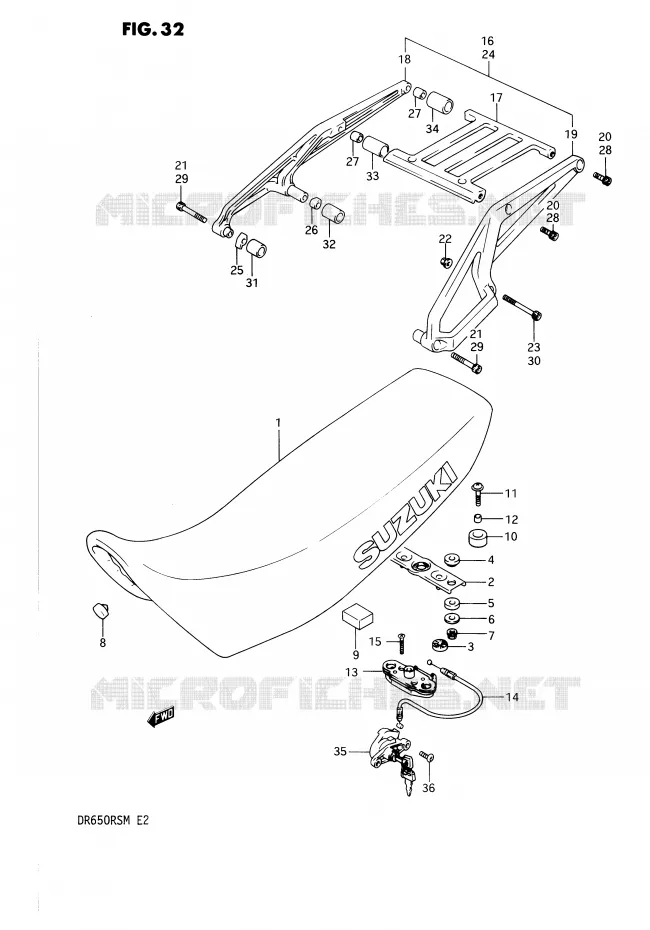SELLE Suzuki MOTO 650 DR 1990  DR650RSUL(E2)