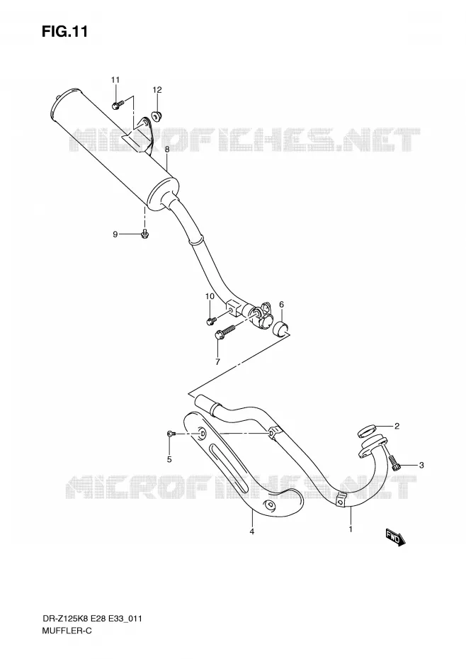 SILENCIEUX Suzuki MOTO 125 DR-Z 2008  DR-Z125K8(E28/E33)