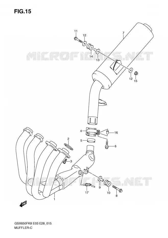 SILENCIEUX Suzuki MOTO 650 GSX-F 2009  GSX650FAK9(E3/E28)