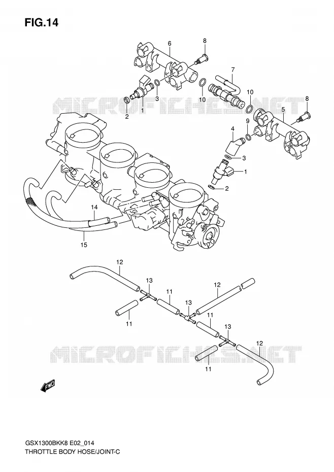 SYSTÈME D'INJECTION Suzuki MOTO 1300 B-KING 2008  GSX1300BKU2K8(E2)