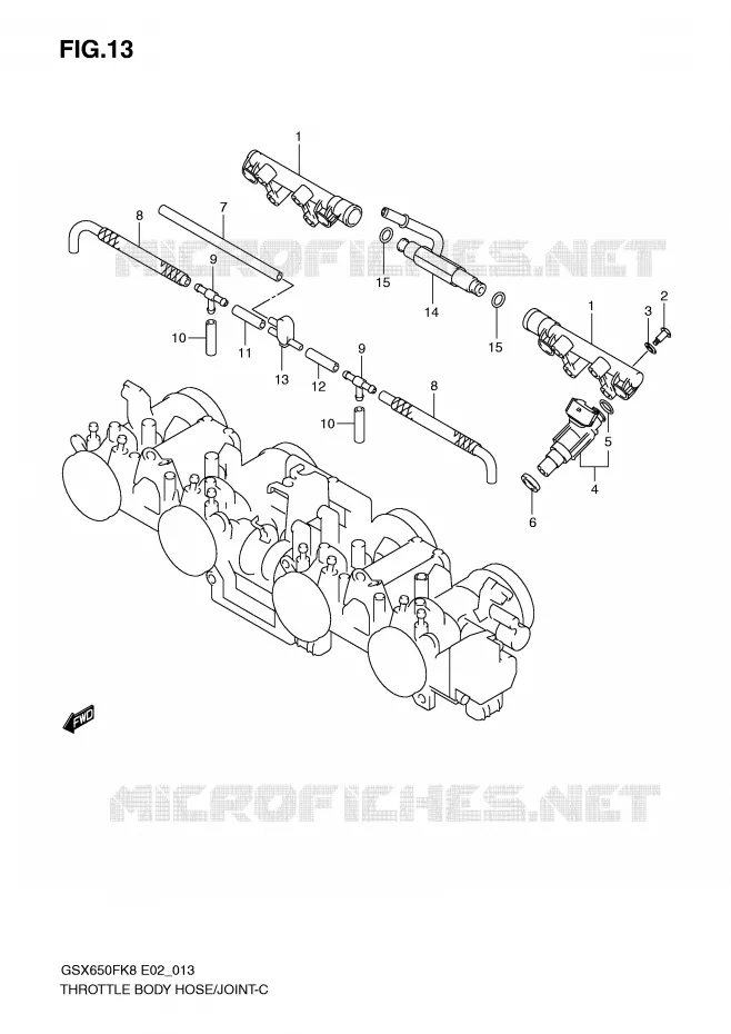 SYSTÈME D'INJECTION Suzuki MOTO 650 GSX-F 2010  GSX650FUL0(E2)