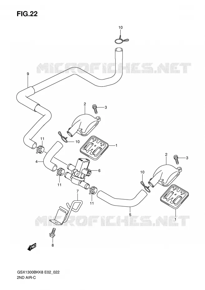 SYSTEME RECYCLAGE GAZ ECHAPPEMENT Suzuki MOTO 1300 B-KING 2012  GSX1300BKU2K8(E2)