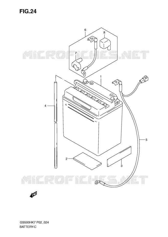 BATTERIE Suzuki MOTO 500 GS-E 2008  GS500HK8(P02)