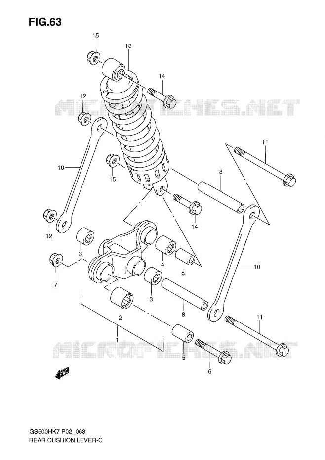BIELLETTE D'AMORTISSEUR Suzuki MOTO 500 GS-F 2007  GS500FMK7(P02)