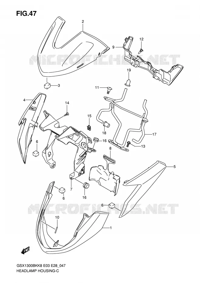 BOL DE PHARE Suzuki MOTO 1300 B-KING 2009  GSX1300BKAK9(E3/E28)