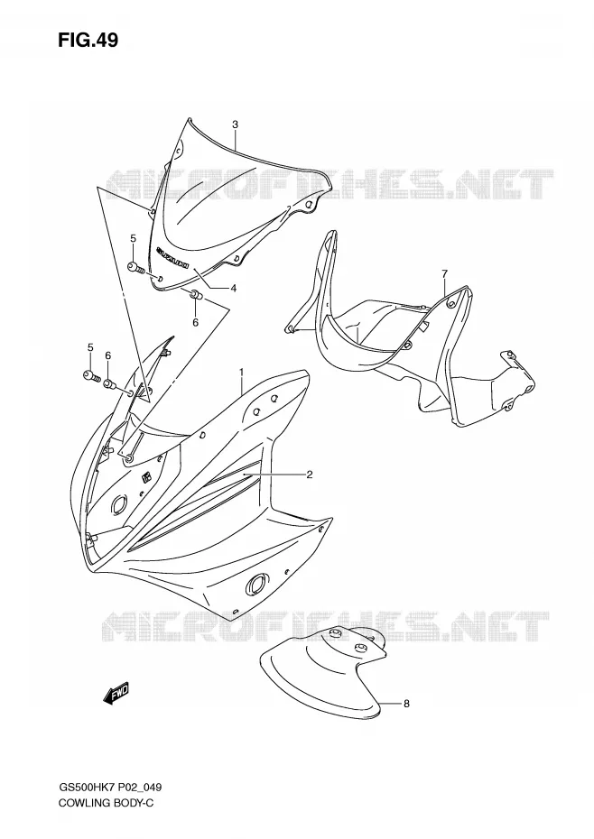 CARENAGES (GS500FH/FMK7) Suzuki MOTO 500 GS-F 2007  GS500FMK7(P02)
