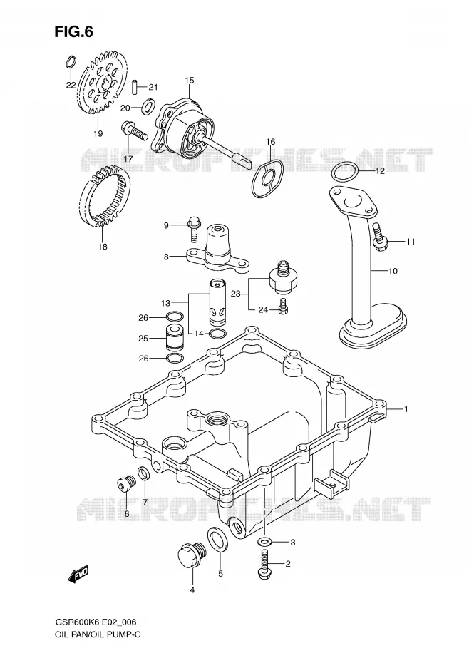 CARTER INFERIEUR - POMPE A HUILE Suzuki MOTO 600 GSR 2009  GSR600AK9(E2)