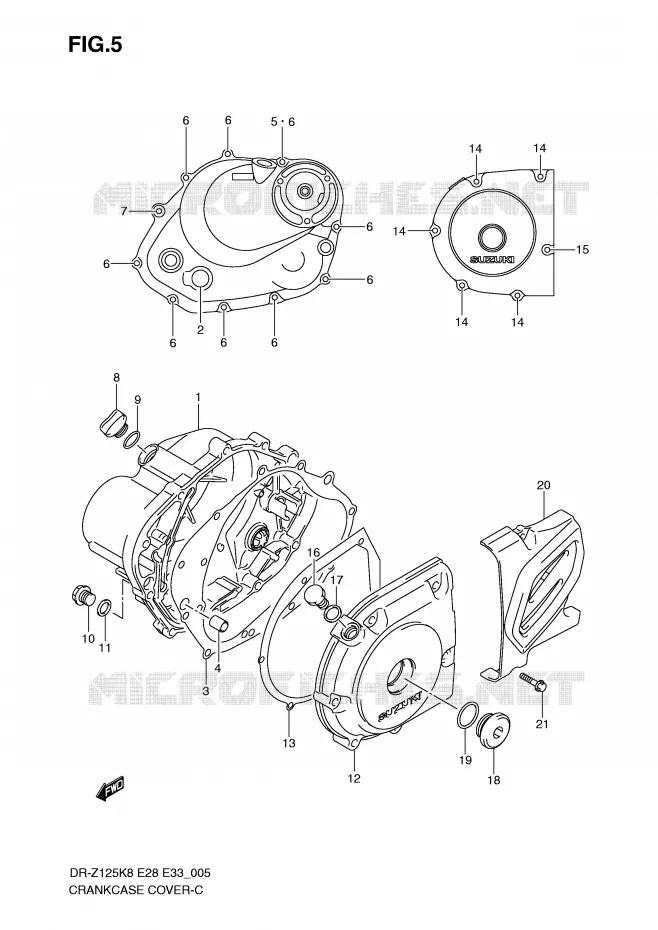 CARTER Suzuki MOTO 125 DR-Z 2011  DR-Z125LL0(E28/E33)