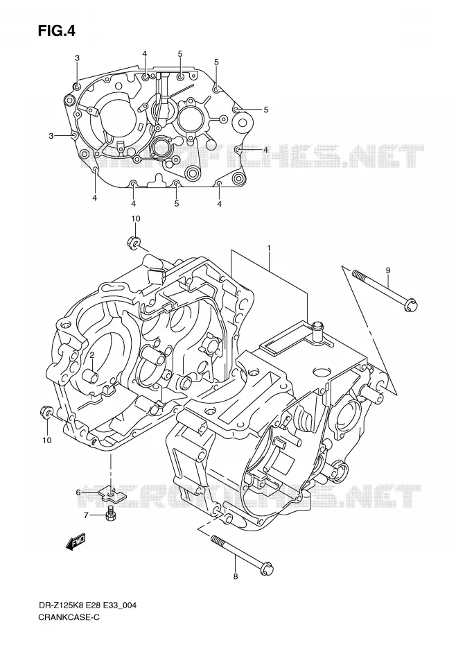 CARTER Suzuki MOTO 125 DR-Z 2012  DR-Z125LL0(E28/E33)