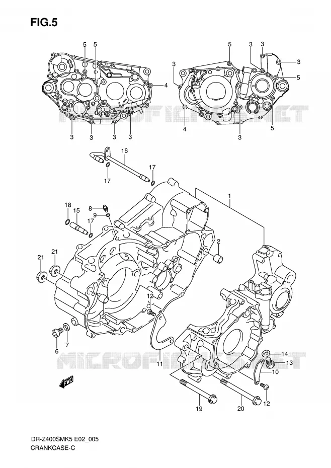 CARTER Suzuki MOTO 400 DR-Z 2008  DR-Z400SMK8(E2)