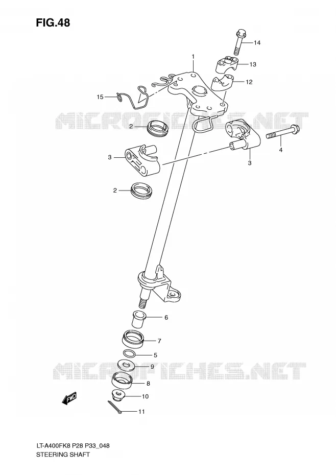 COLONNE DE DIRECTION Suzuki QUAD 400 KINGQUAD 2010  LT-A400FL0(P28/P33)