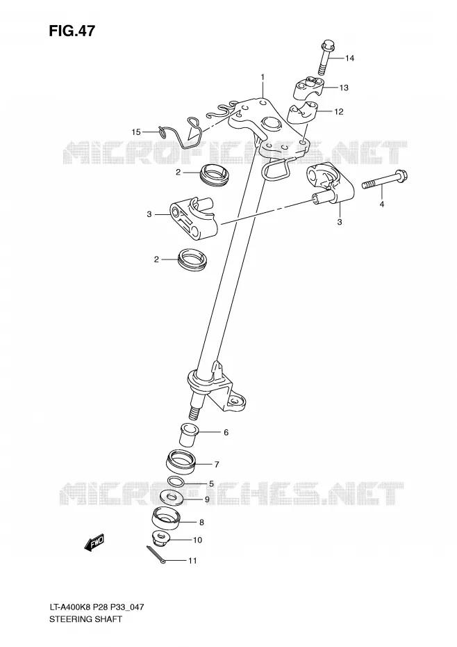 COLONNE DE DIRECTION Suzuki QUAD 400 KINGQUAD 2010  LT-A400L0(P28/P33)