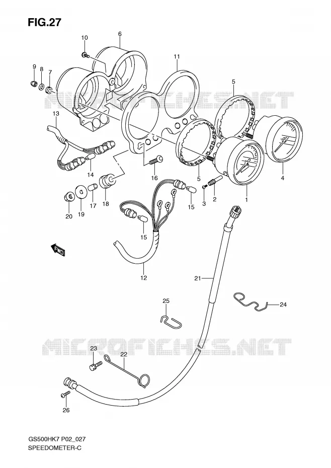 COMPTEUR (GS500FH/FM) Suzuki MOTO 500 GS-F 2007  GS500FHK7(P02)