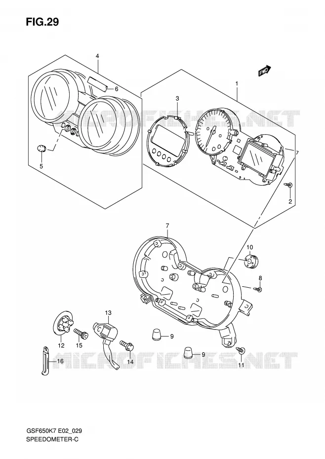 COMPTEUR (GSF650SK7/SK8/SUK7/SUK8) Suzuki MOTO 650 BANDIT 2007  GSF650UK7(E19)