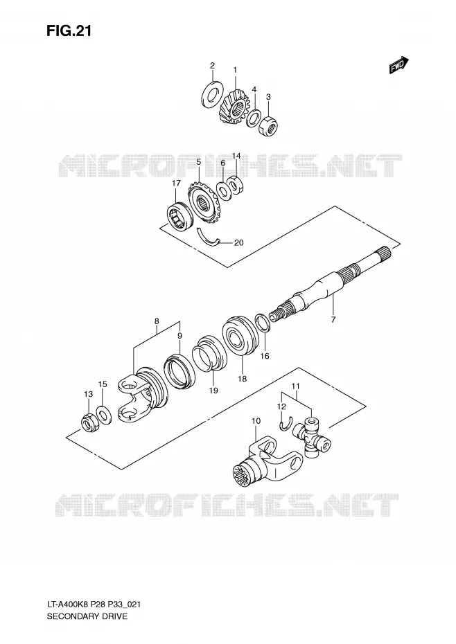 COUPLE CONIQUE Suzuki QUAD 400 KINGQUAD 2010  LT-A400L0(P28/P33)
