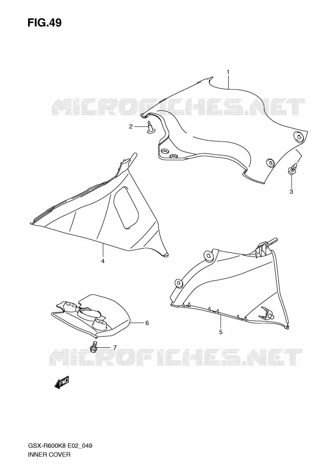 COUVERCLE INTERIEUR Suzuki MOTO 600 GSX-R 2009  GSX-R600UEK9(E2)