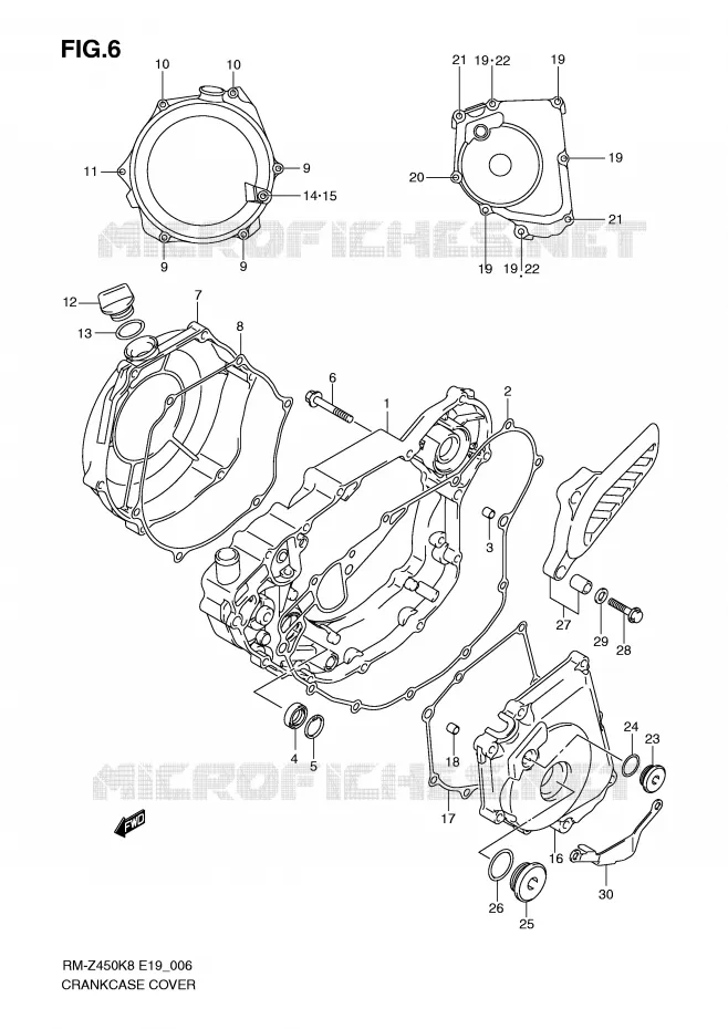 COUVERCLES DE CARTERS (RM-Z450K8/K9/L0) Suzuki MOTO 450 RM-Z 2010  RM-Z450L0(E19)