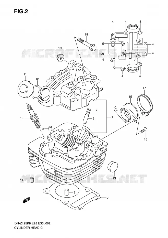 CULASSE Suzuki MOTO 125 DR-Z 2009  DR-Z125LK9(E28/E33)