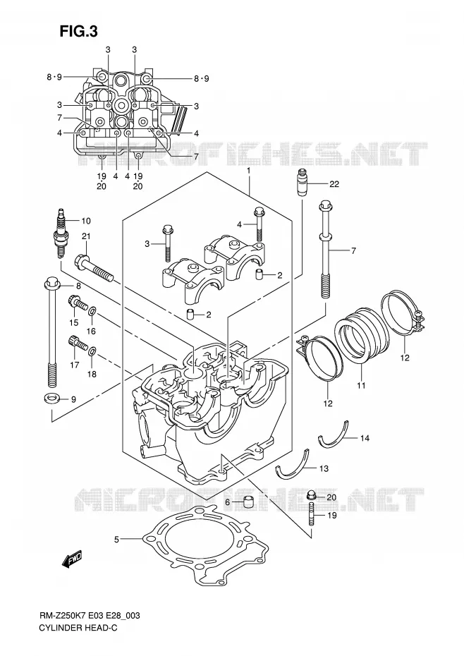 CULASSE Suzuki MOTO 250 RM-Z 2009  RM-Z250K9(E3/E28)