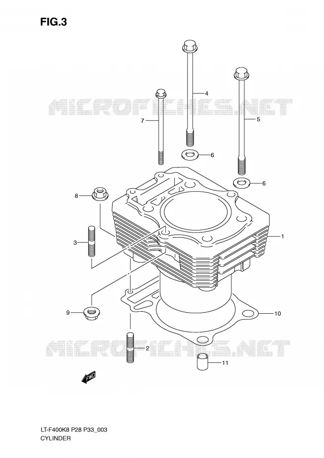 CYLINDRE Suzuki QUAD 400 KINGQUAD 2010  LT-F400L0(P28/P33)