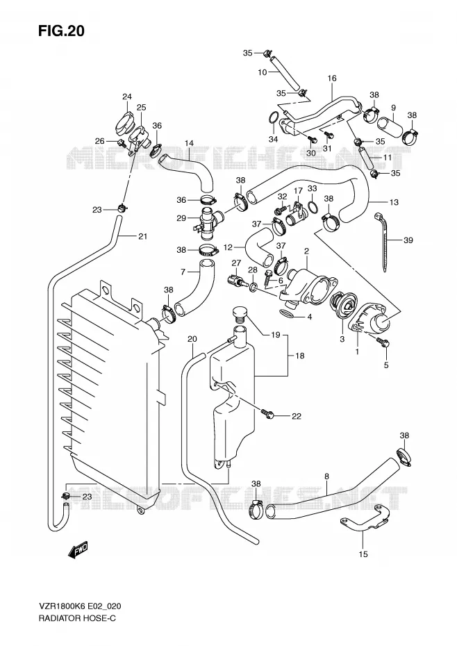 DURITE DE RADIATEUR Suzuki MOTO 1800 INTRUDER 2006  VZR1800K6(E2)
